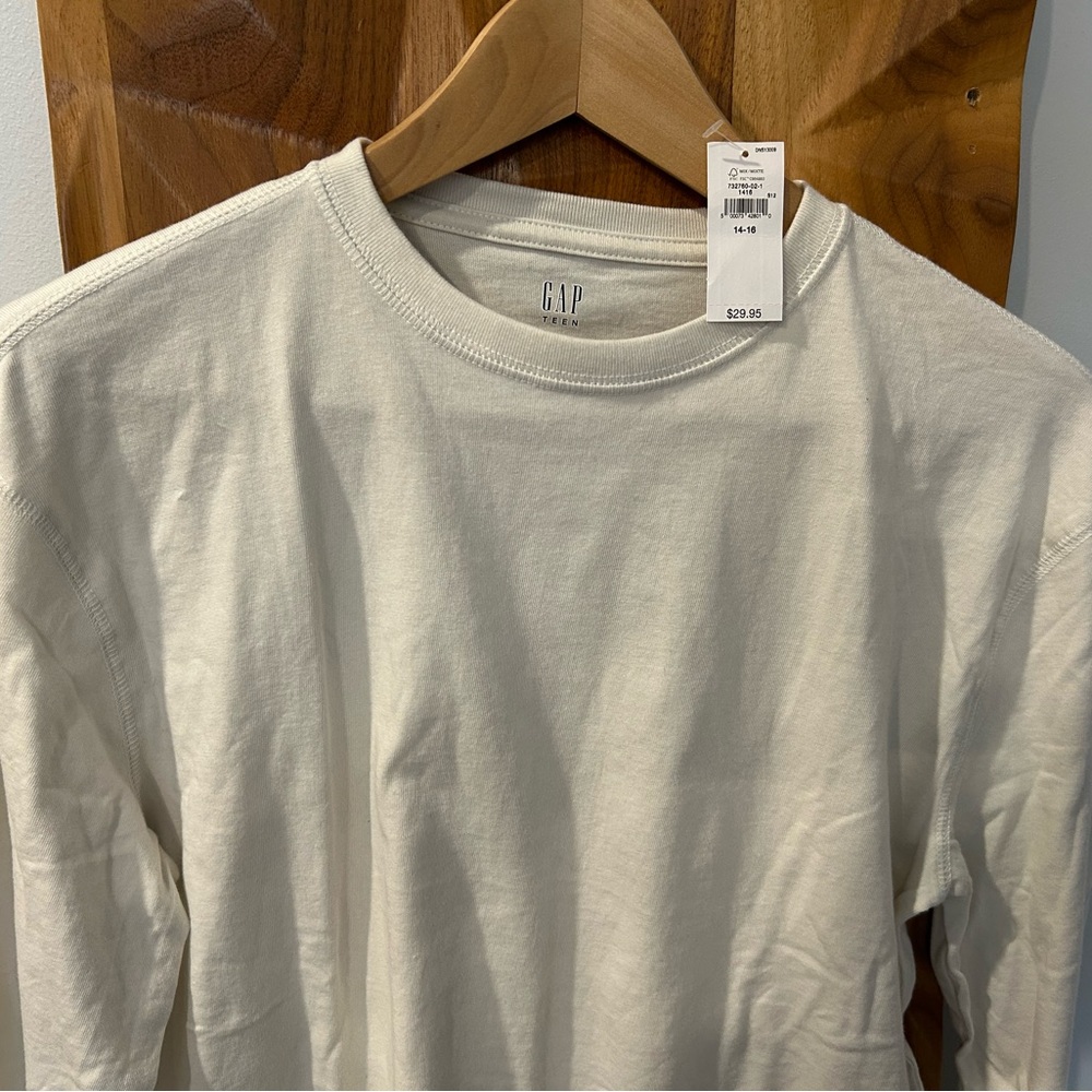 GAP Teen Off-White Long Sleeve Shirt
